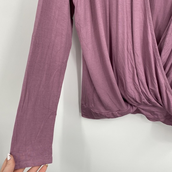 Pret-a-porTEE Lavender Purple Surplice Long Sleeve Shirt - Picture 4 of 8